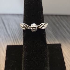 Small Skull Ring with Wings